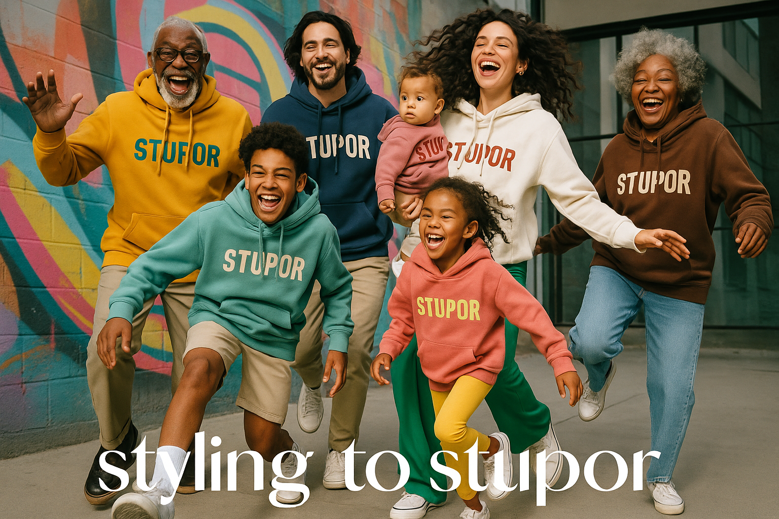 looks nice but I need the picture to cut accross different races in this picture, I want black and latino  represented
The picture is too official, I want the picture to be free spirited, playful and almost a run way fitting
Remove the tag and replace  with "styling to stupor"